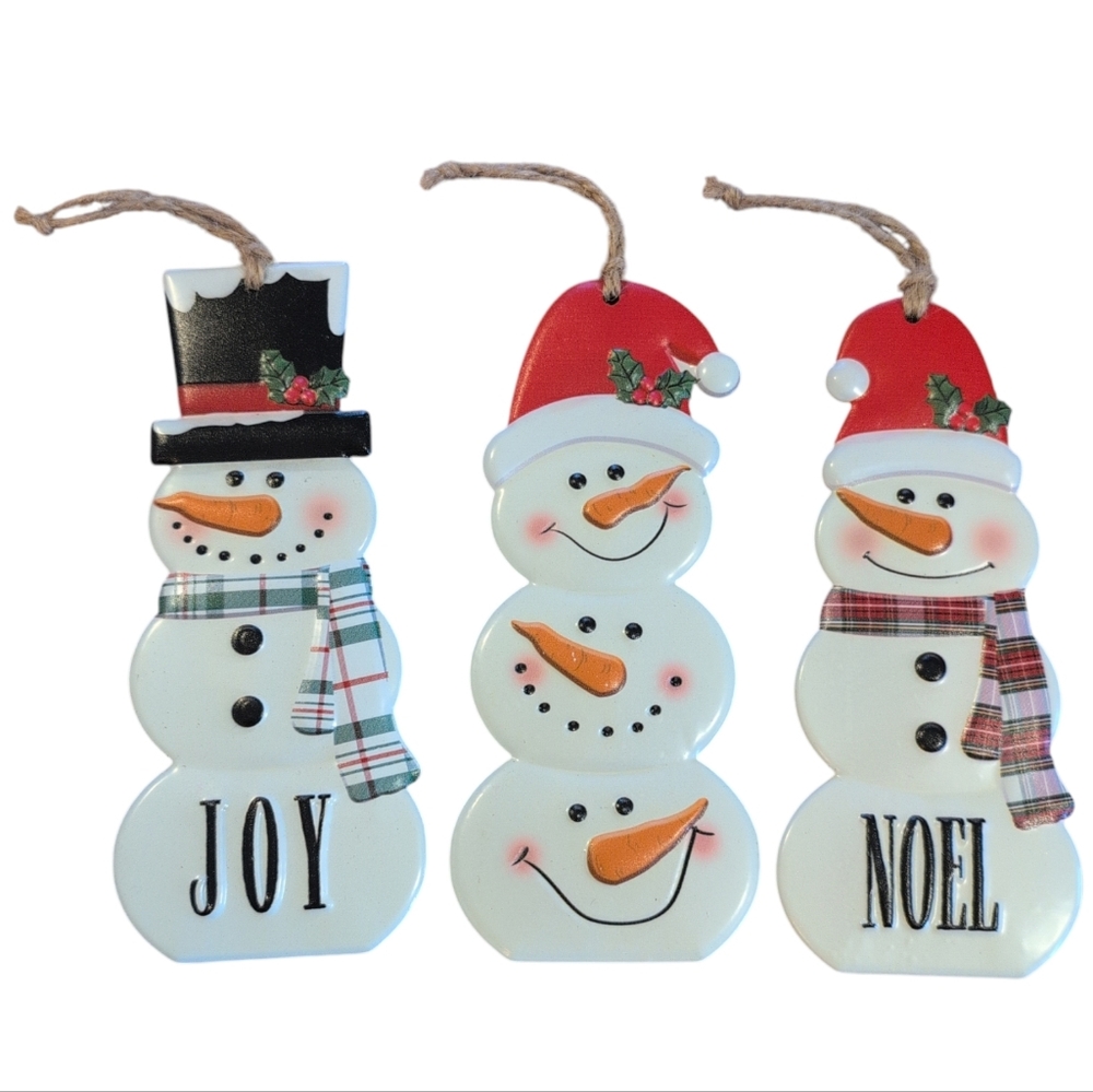 Set Of 3 Snowman Christmas Ornaments